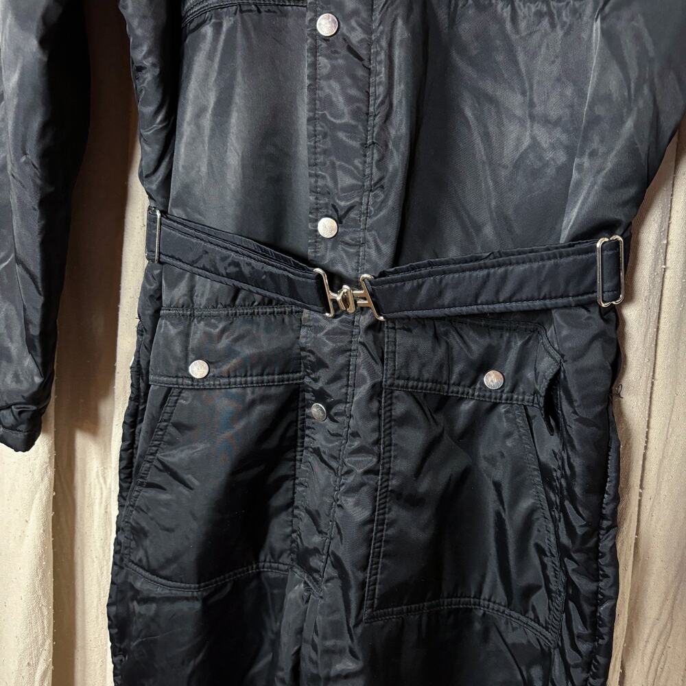 Vintage Fieldmaster Black Insulated Snowmobile‎ Suit Coverall Belt L/XL - Picture 6 of 13